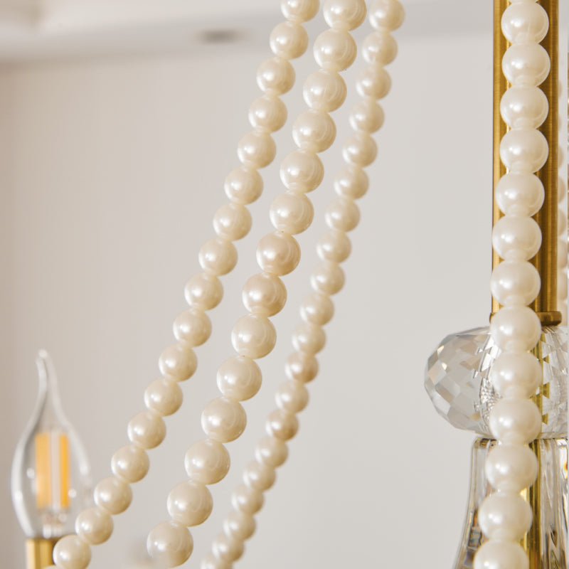 Cevaris Lustre Postmoderne de Luxe en Cristal et Perles