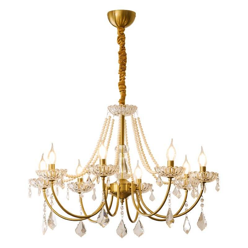 Cevaris Lustre Postmoderne de Luxe en Cristal et Perles