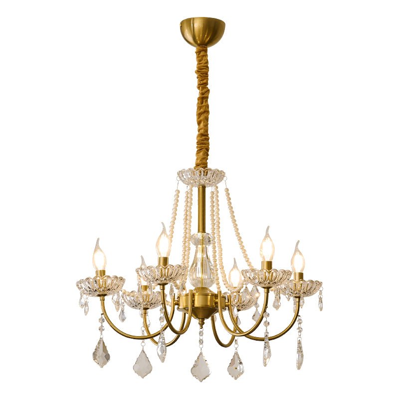 Cevaris Lustre Postmoderne de Luxe en Cristal et Perles