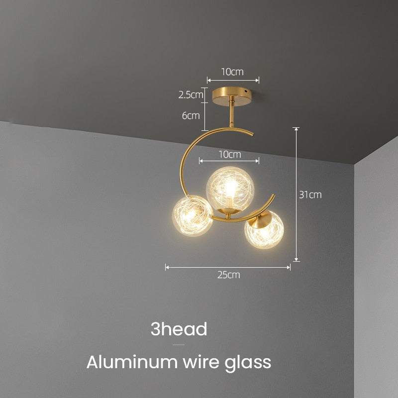 Valentina Boule de Verre Bulles Lampes Suspendues Lampes Dorées Suspension