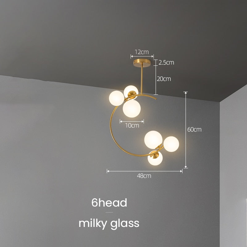 Valentina Boule de Verre Bulles Lampes Suspendues Lampes Dorées Suspension