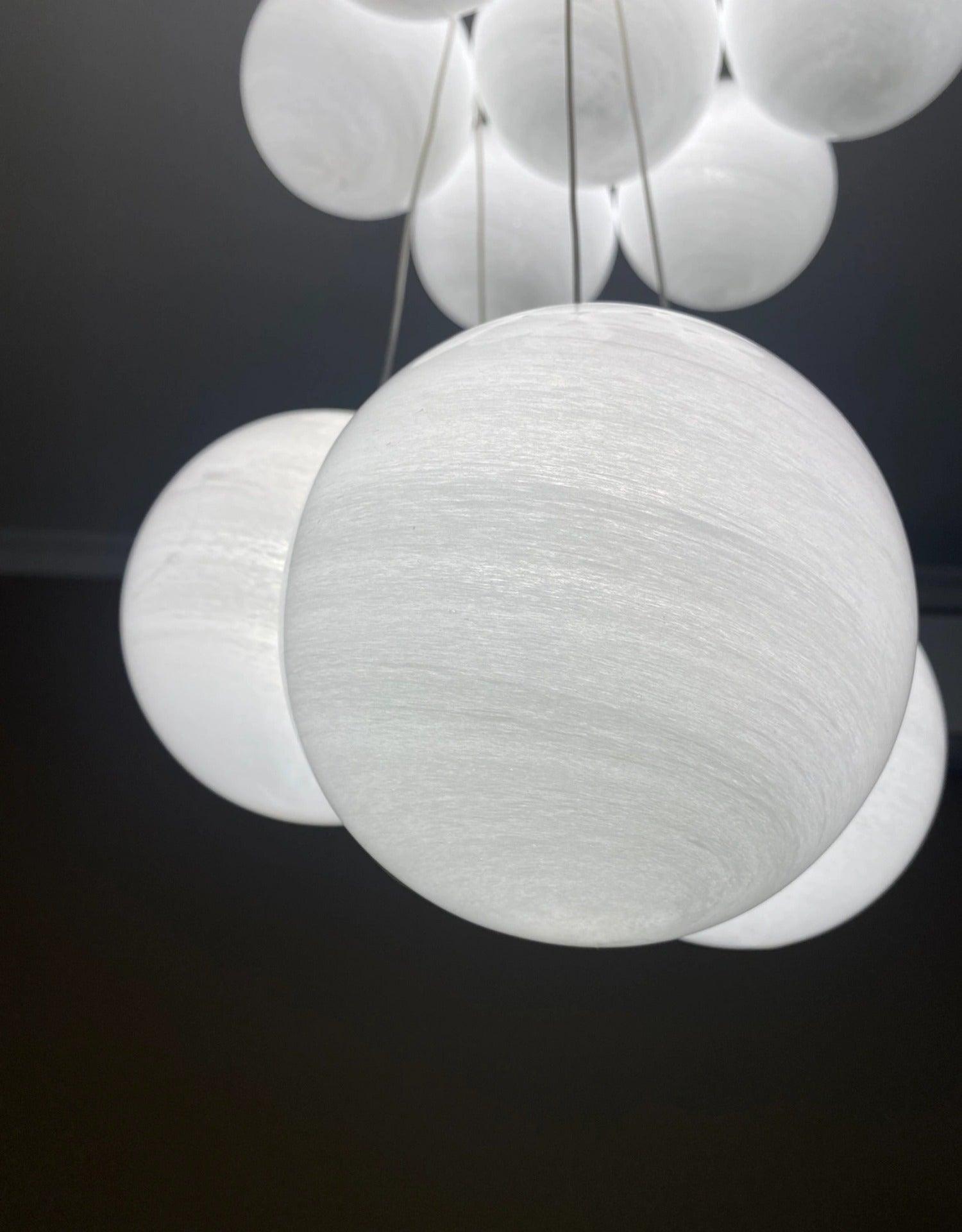 Lustra Lustre en Verre avec Guirlande en Verre Dépoli