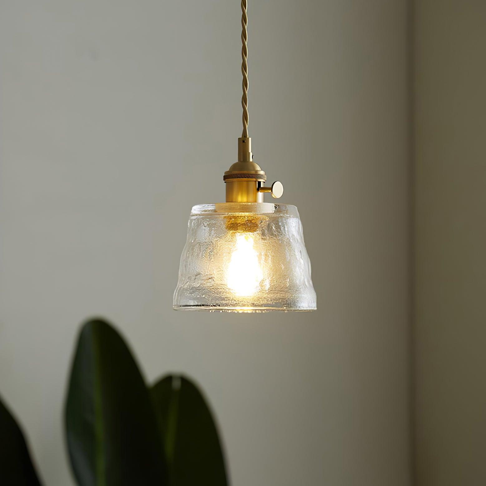 Lustra Suspension Lampe en Cuivre et Verre