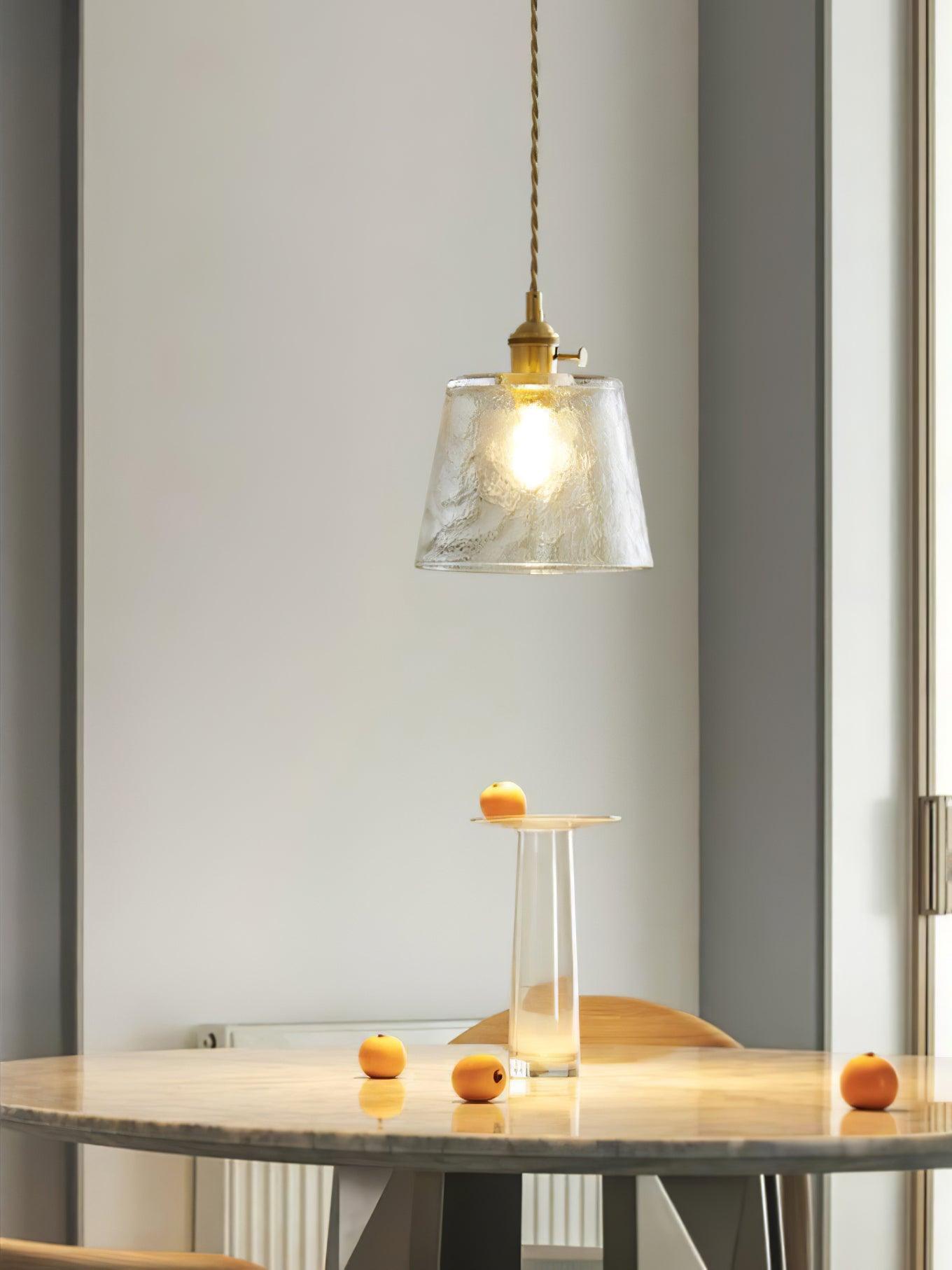 Lustra Suspension Lampe en Cuivre et Verre