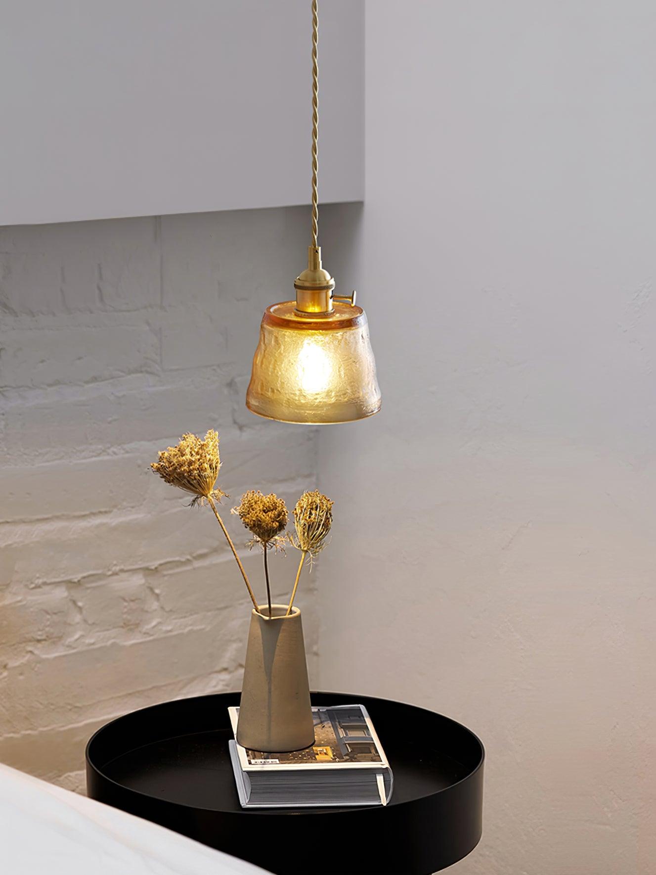Lustra Suspension Lampe en Cuivre et Verre