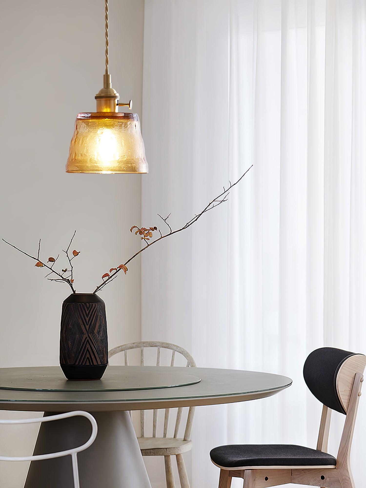 Lustra Suspension Lampe en Cuivre et Verre