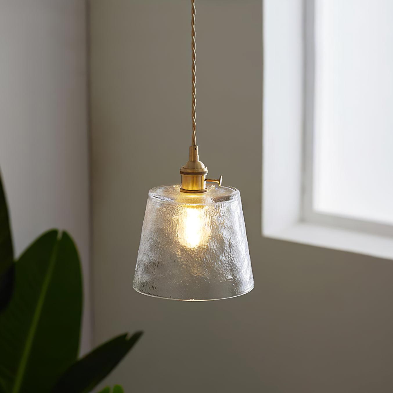 Lustra Suspension Lampe en Cuivre et Verre