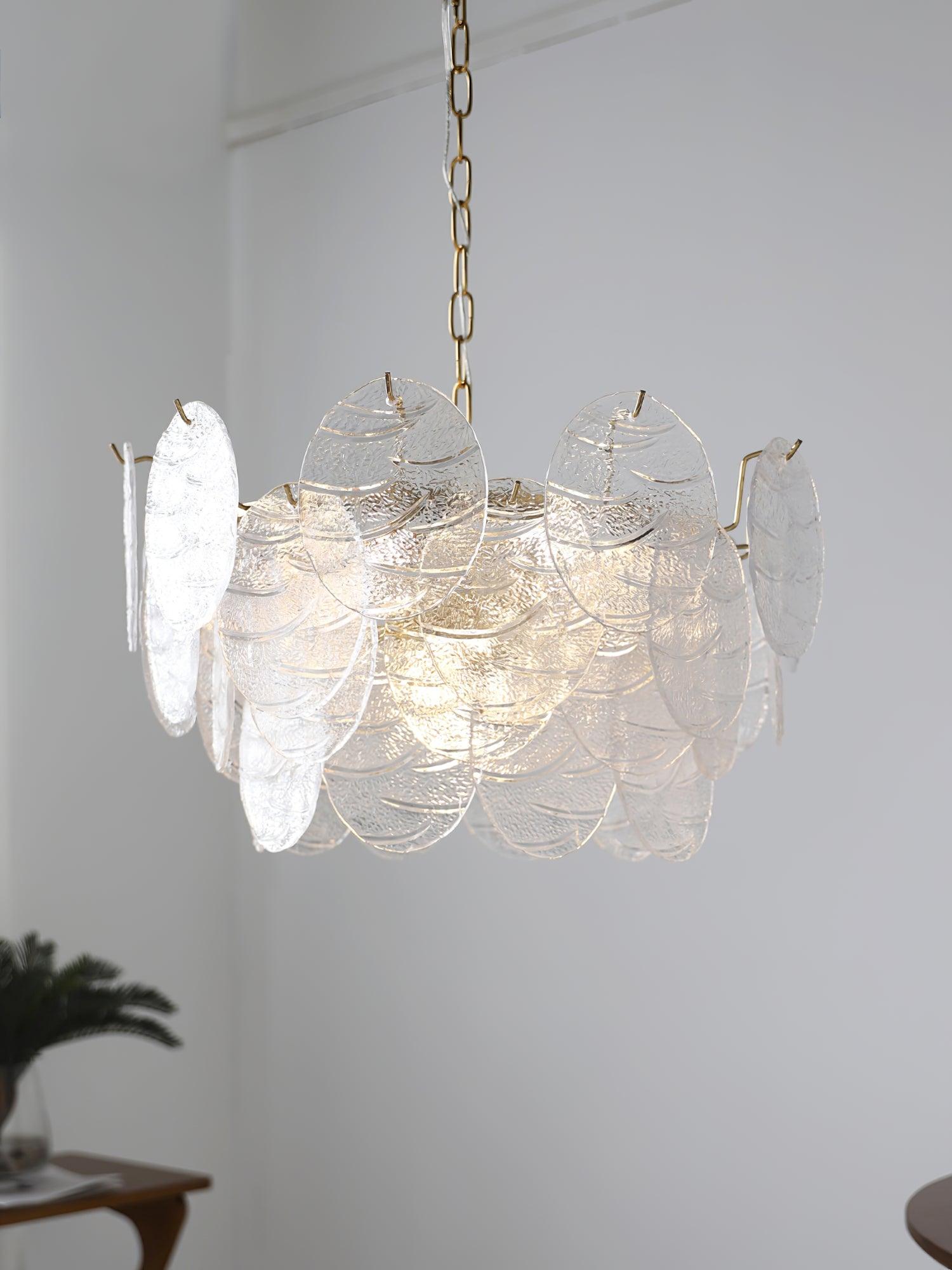 Lustra Lustre Disque en Verre Doré