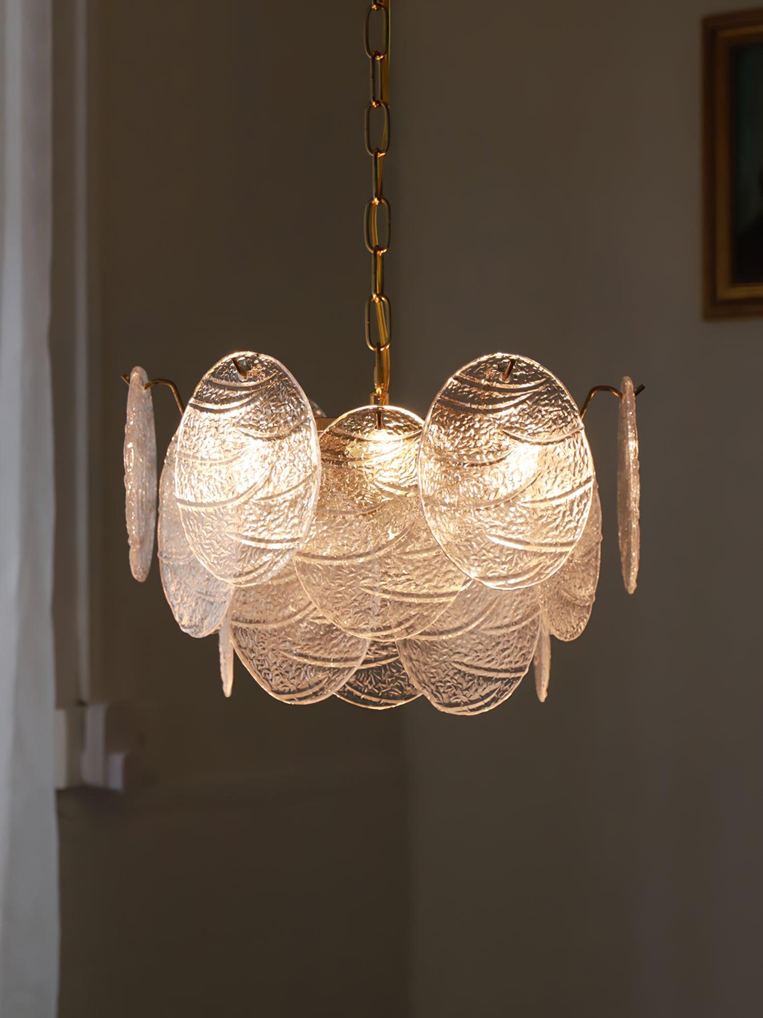 Lustra Lustre Disque en Verre Doré