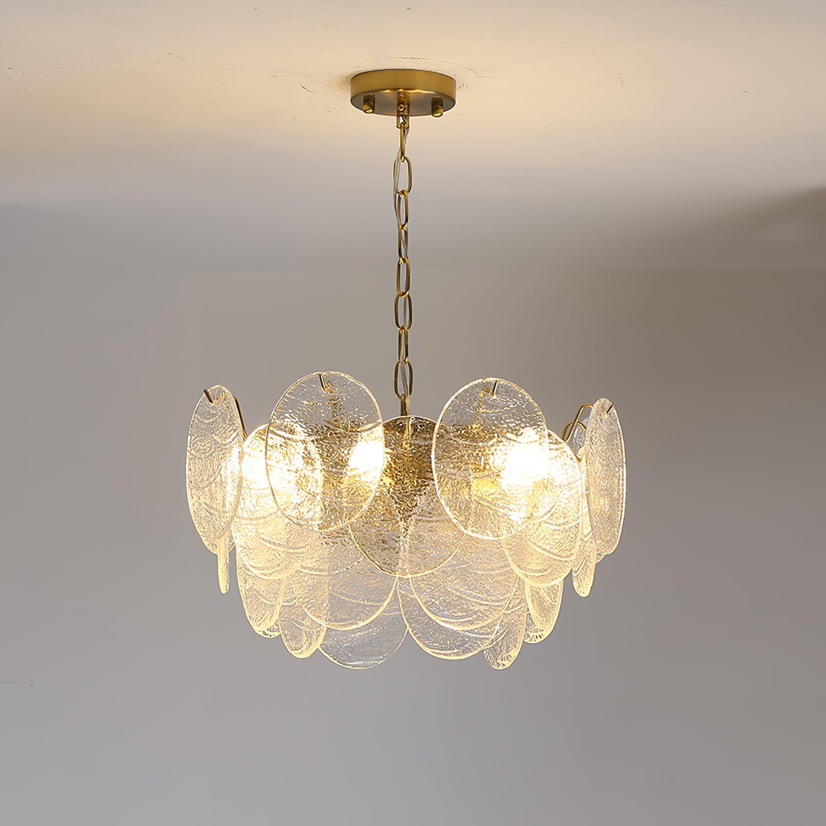 Lustra Lustre Disque en Verre Doré