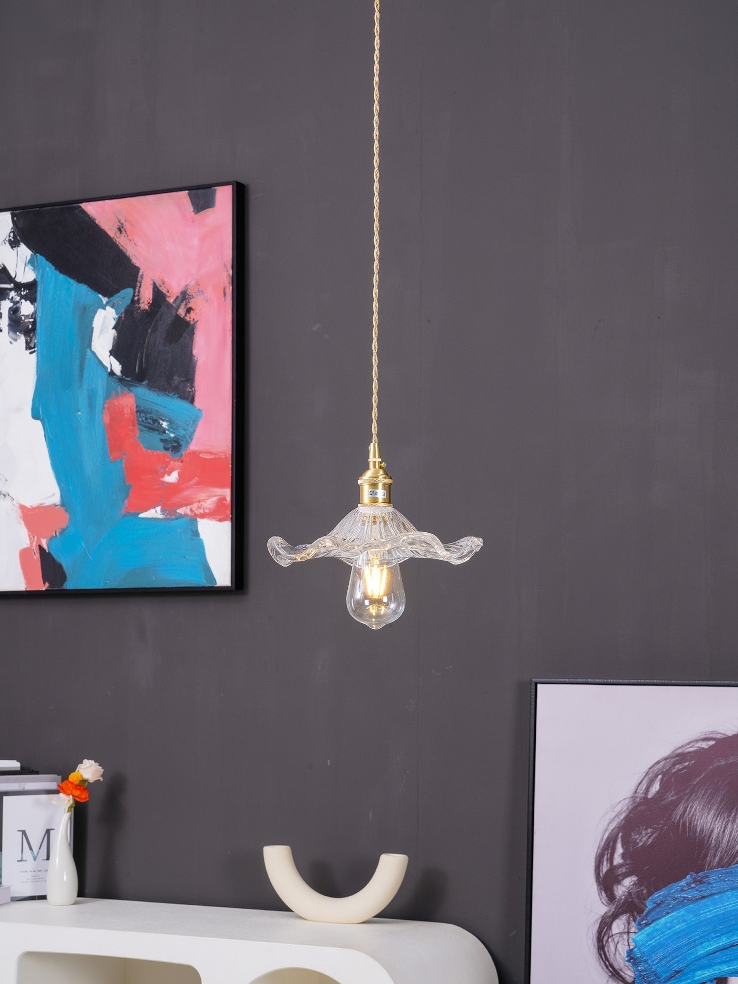 Daphne Suspension Fleur en Verre Moderne