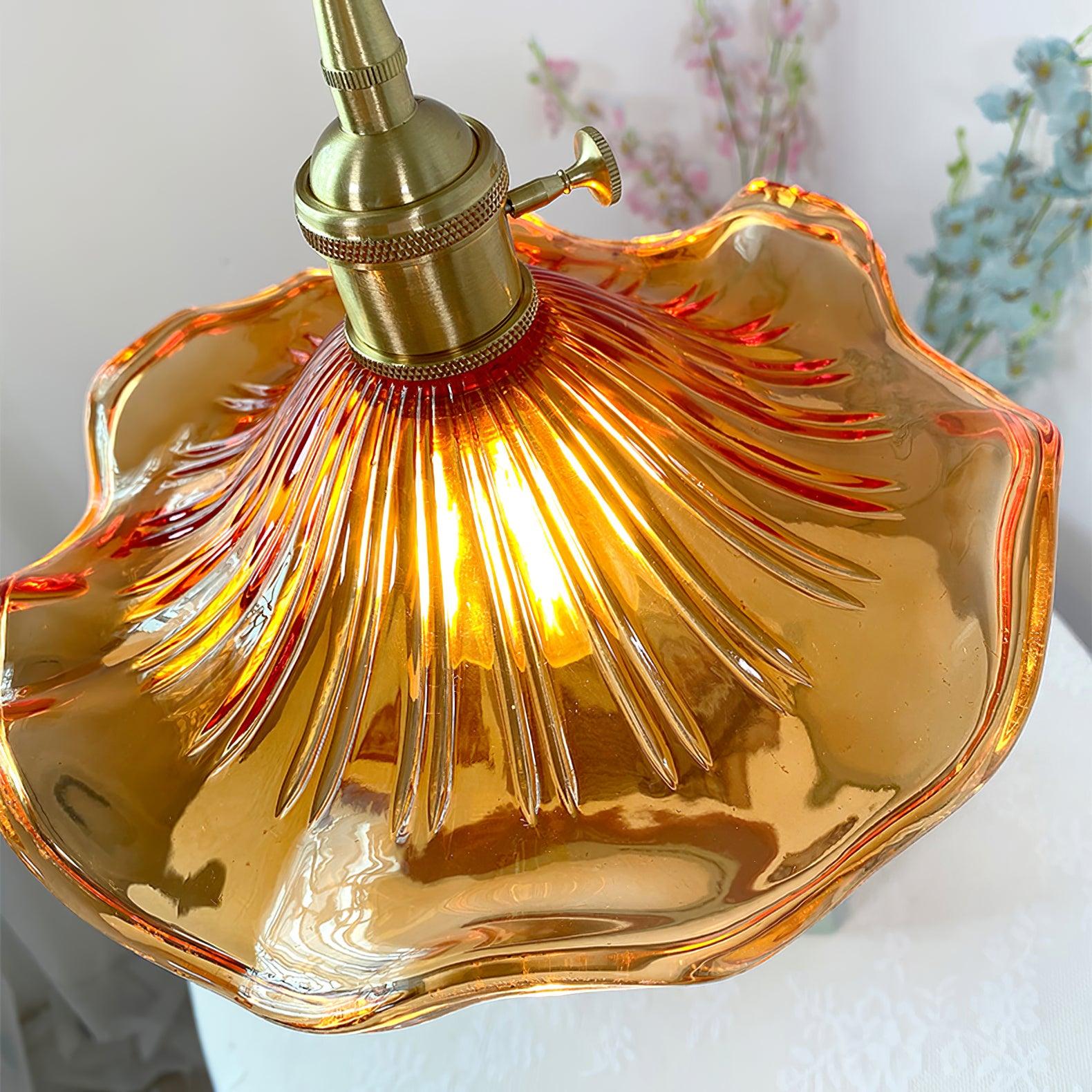 Nerisse Suspension en Verre et Laiton Vintage