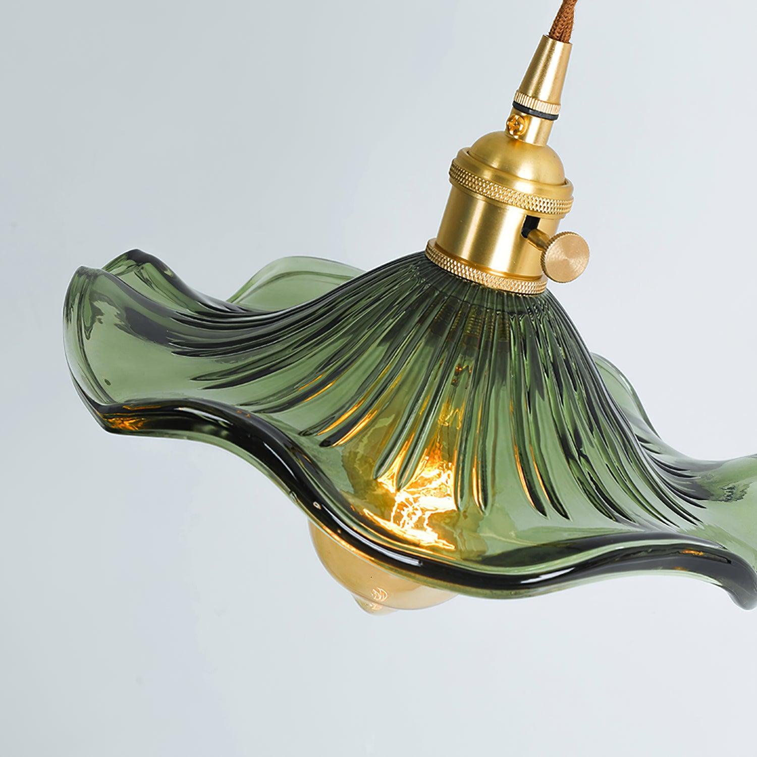 Nerisse Suspension en Verre et Laiton Vintage