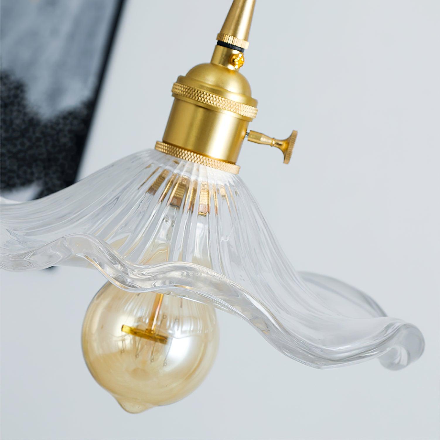 Nerisse Suspension en Verre et Laiton Vintage