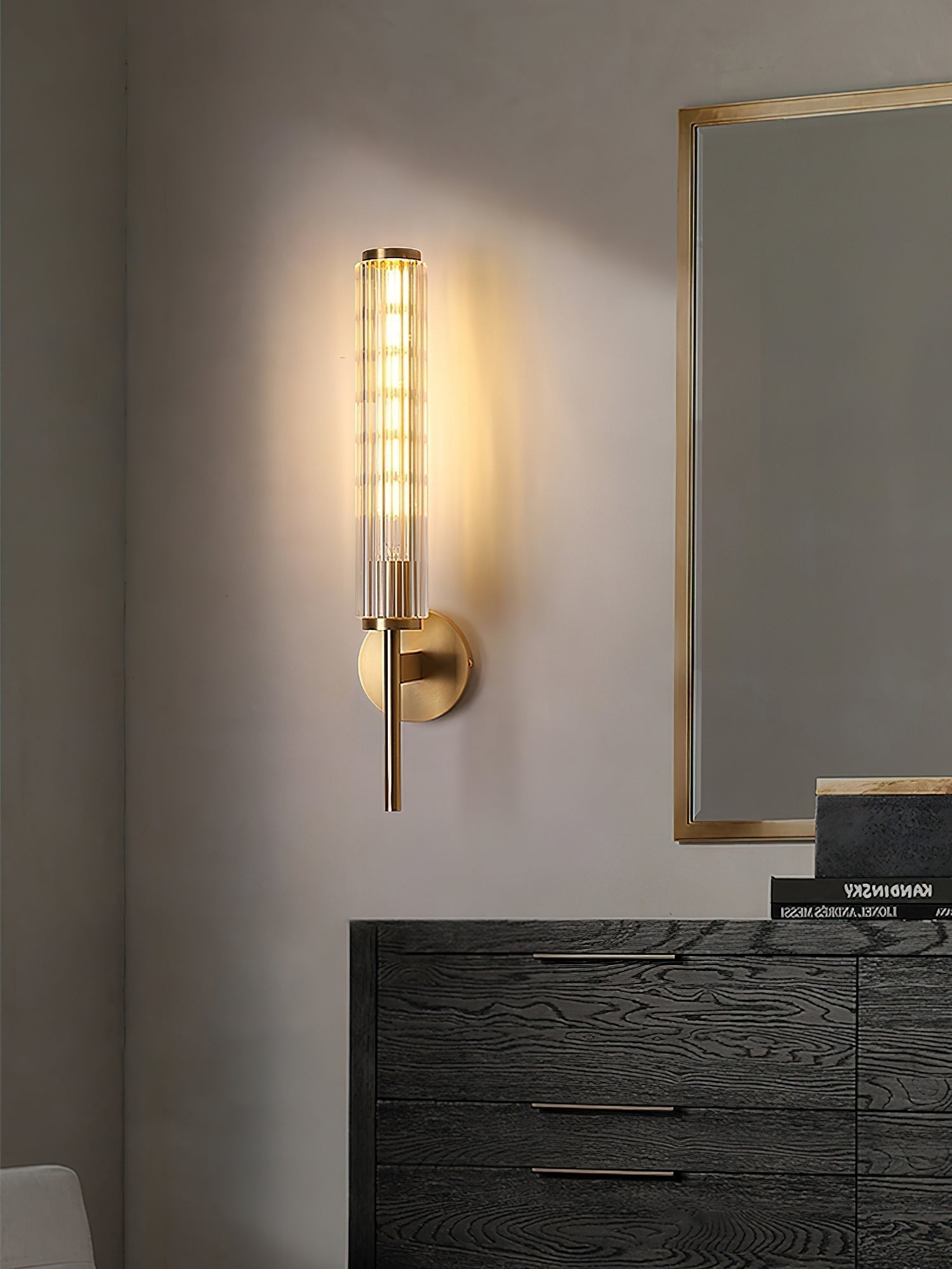 Cemaros Applique Murale Linéaire en Laiton et Verre Premium
