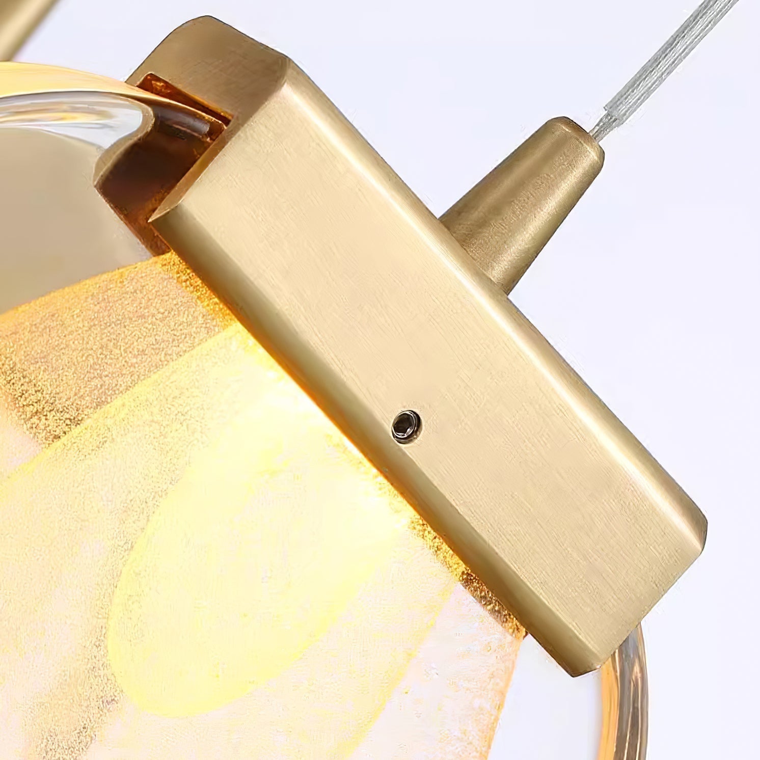 Virelli Suspension Abat-jour en Verre Ondulé Accent Doré Scandi LED
