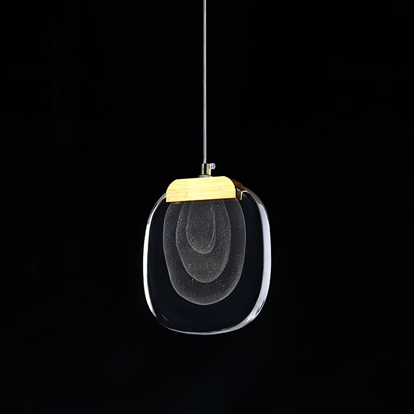 Virelli Suspension Abat-jour en Verre Ondulé Accent Doré Scandi LED