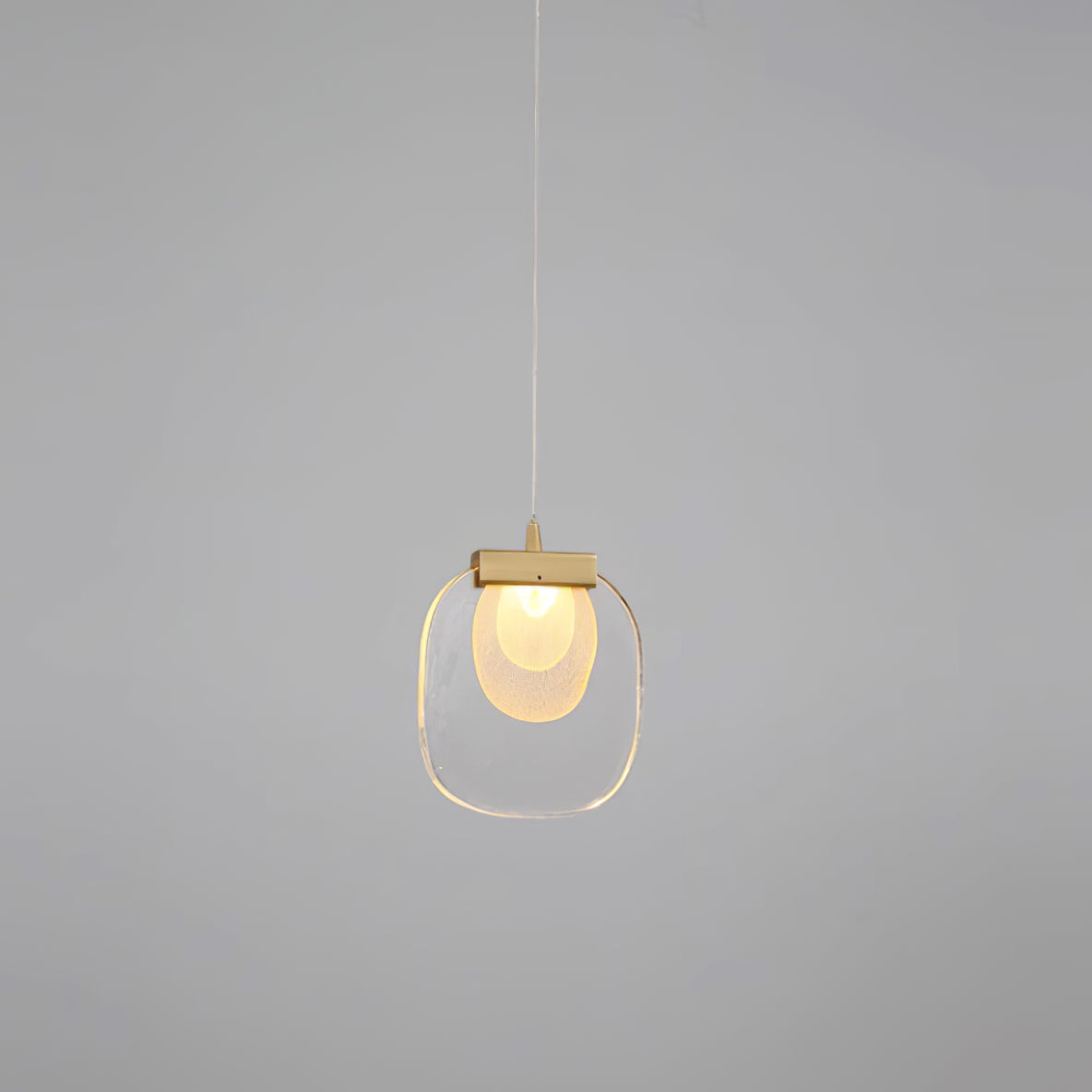 Virelli Suspension Abat-jour en Verre Ondulé Accent Doré Scandi LED