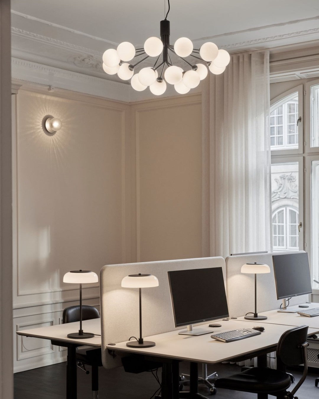 Lustra Suspension en Verre Globe Cluster Laiton