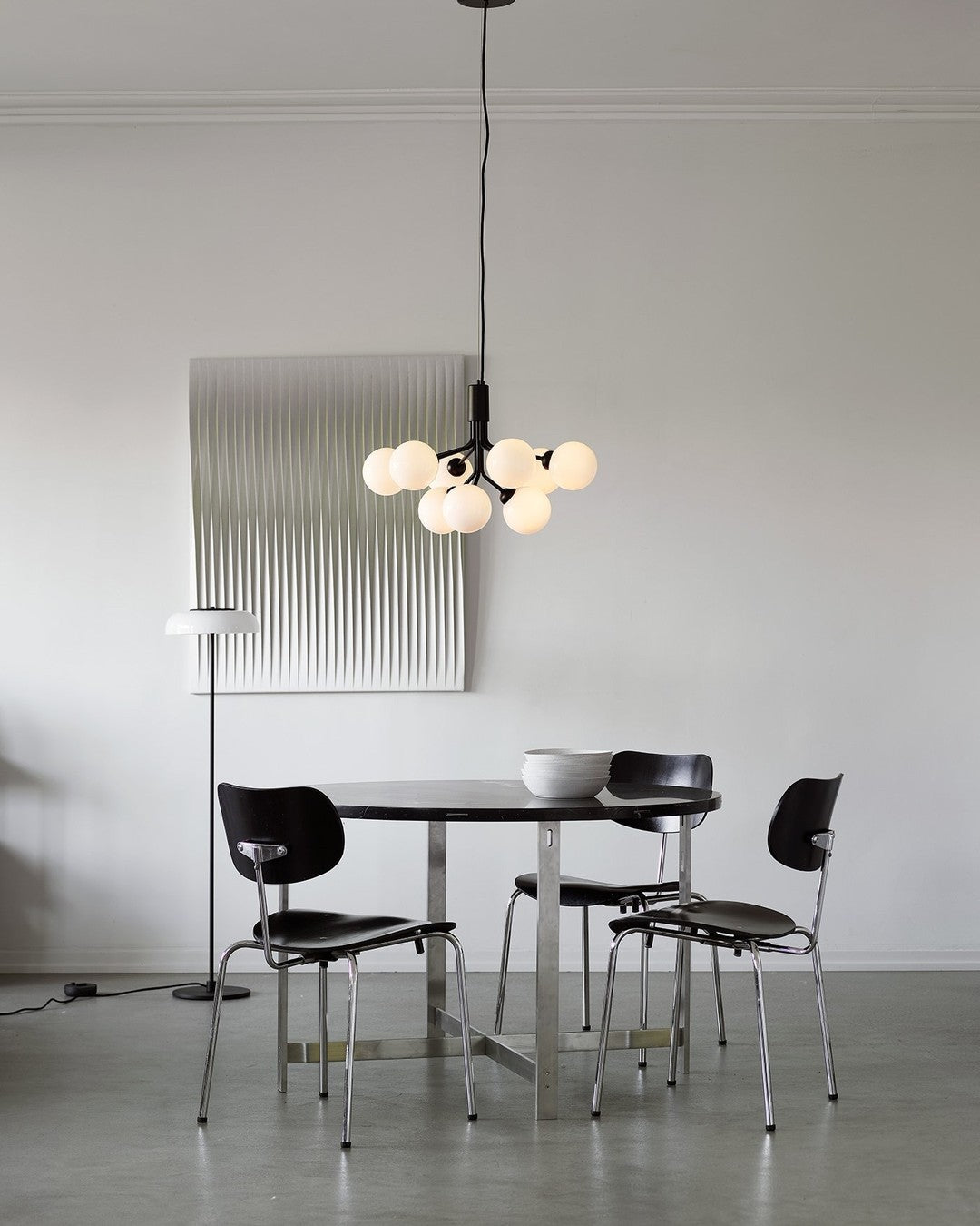 Lustra Suspension en Verre Globe Cluster Laiton