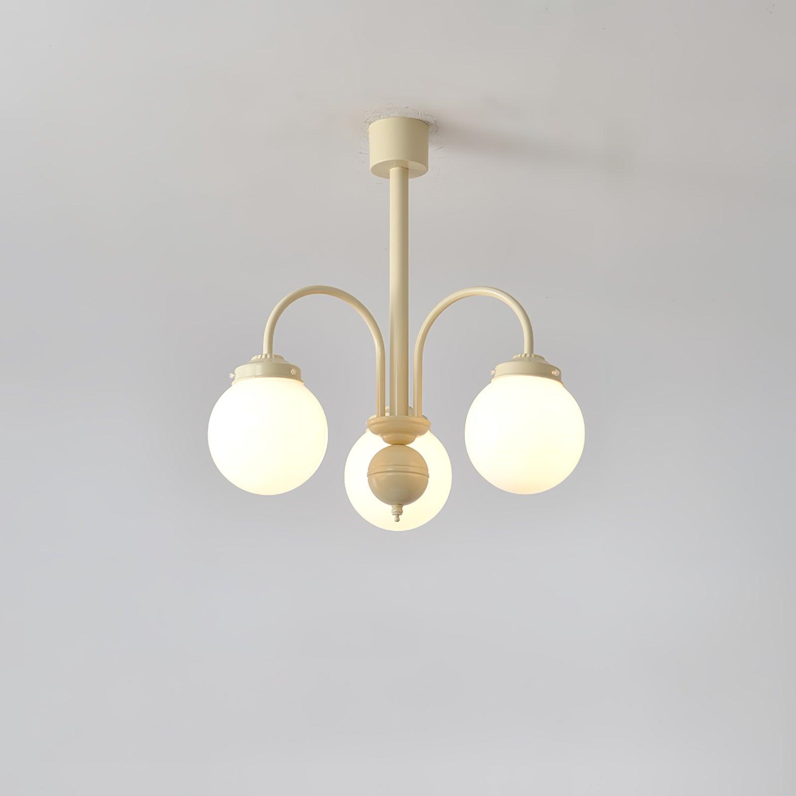 Lustra Lustre Sphères en Verre Crème