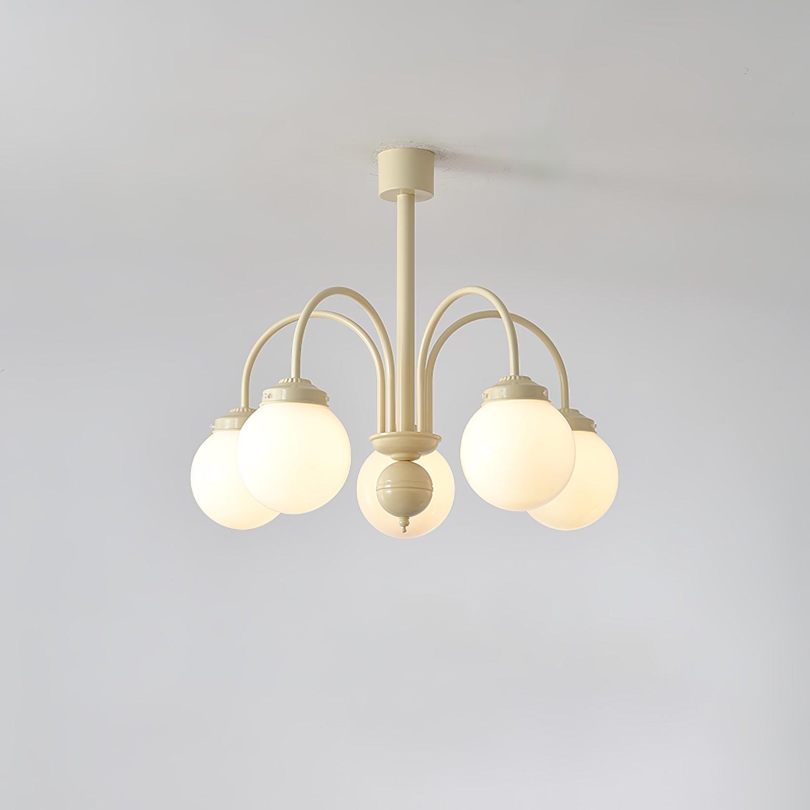 Lustra Lustre Sphères en Verre Crème