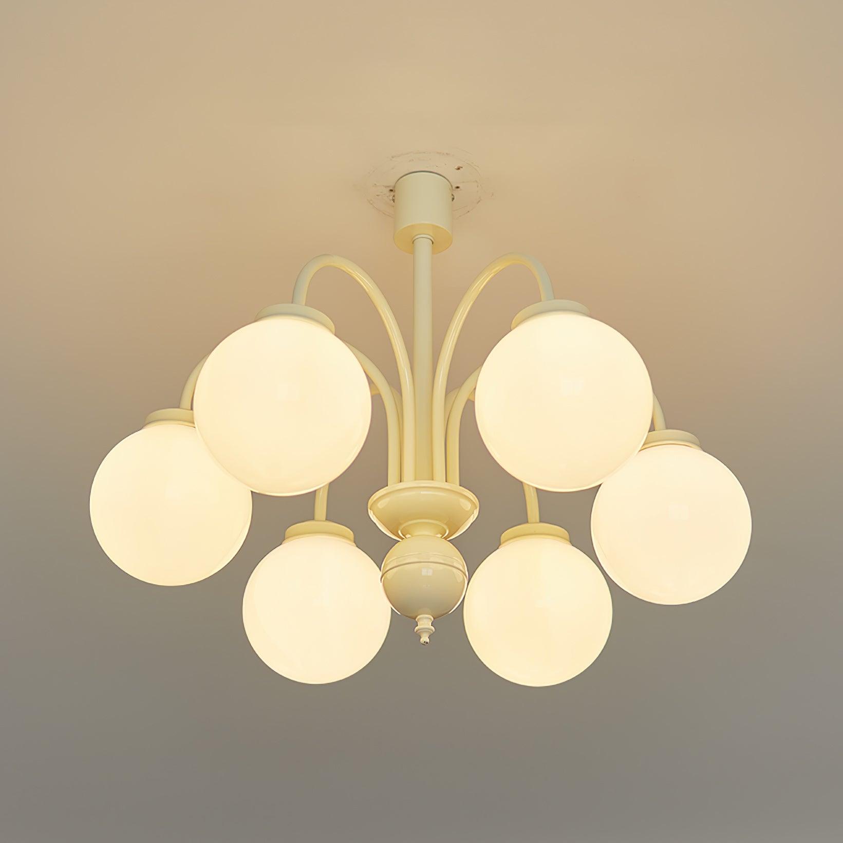 Lustra Lustre Sphères en Verre Crème