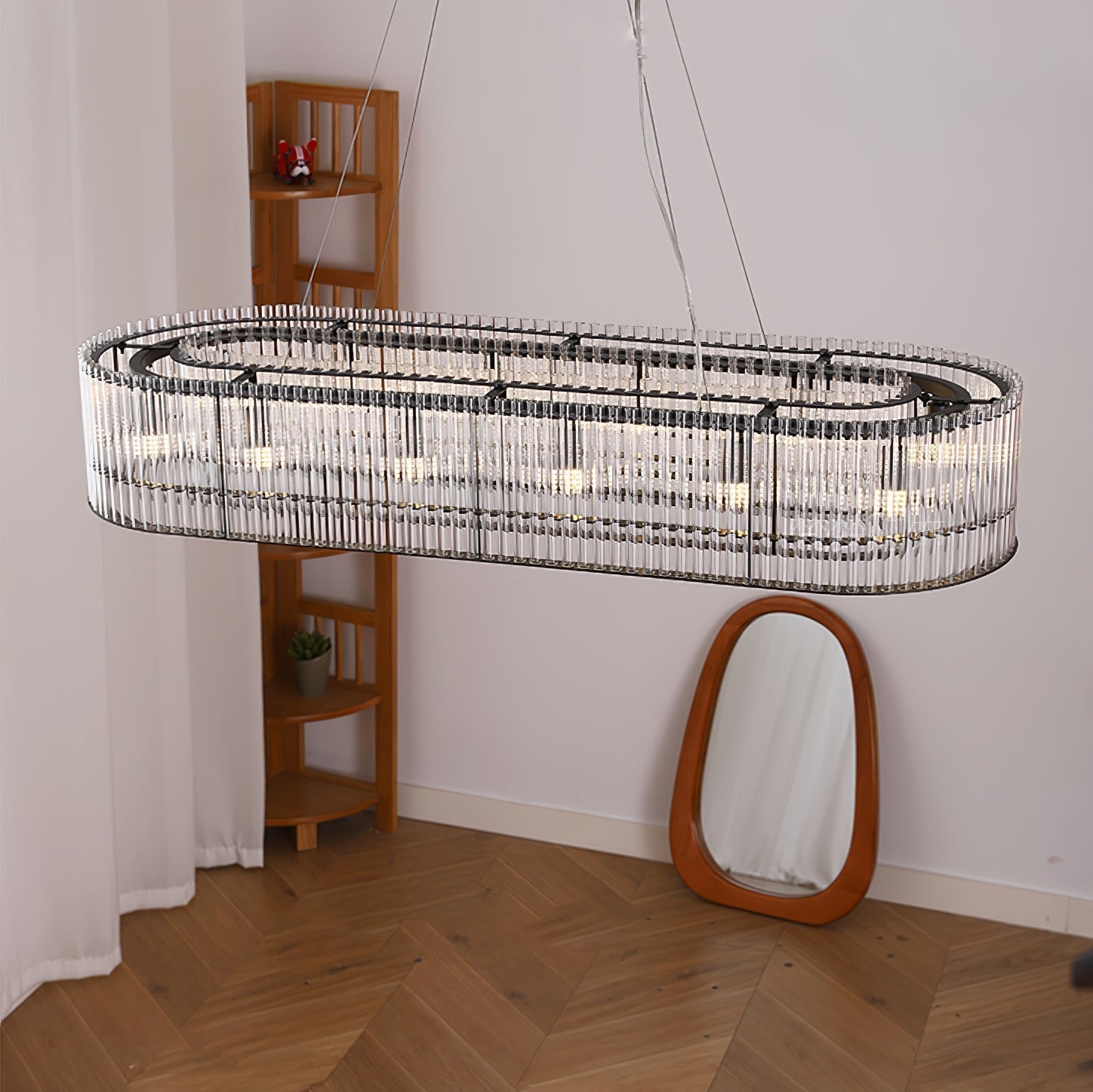 Lustra Suspension en Verre Tube Anneau Moderne Luxe