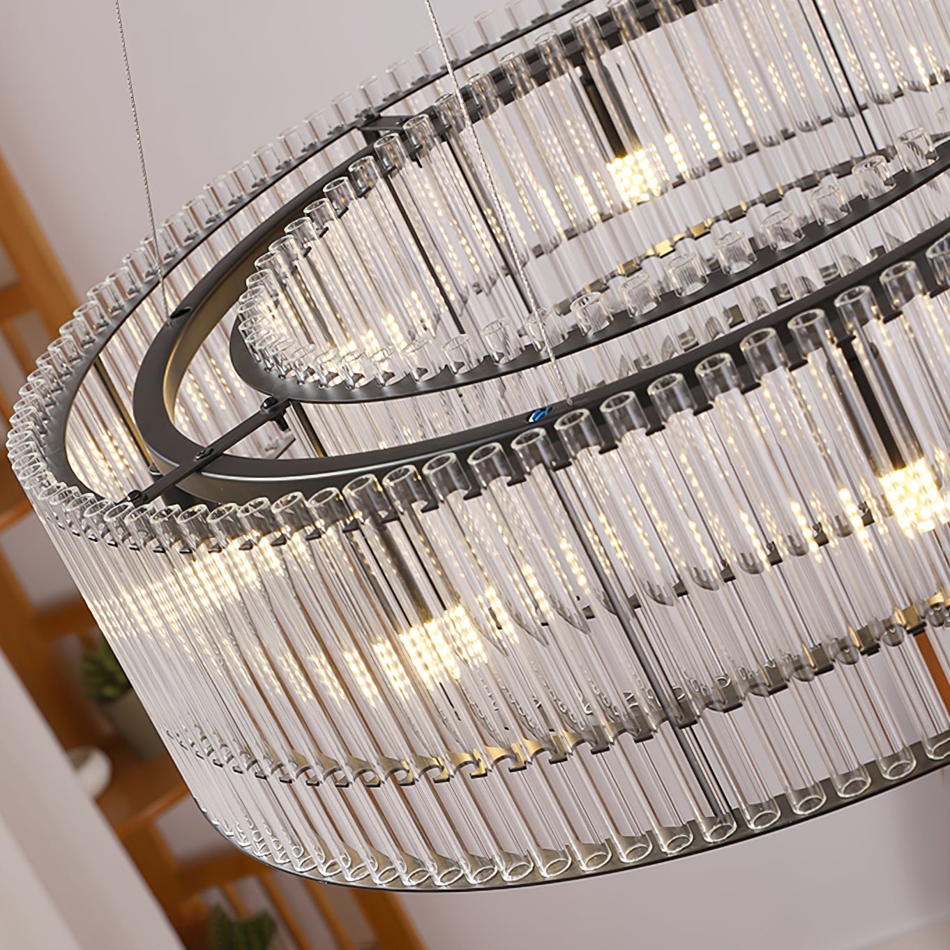Lustra Suspension en Verre Tube Anneau Moderne Luxe
