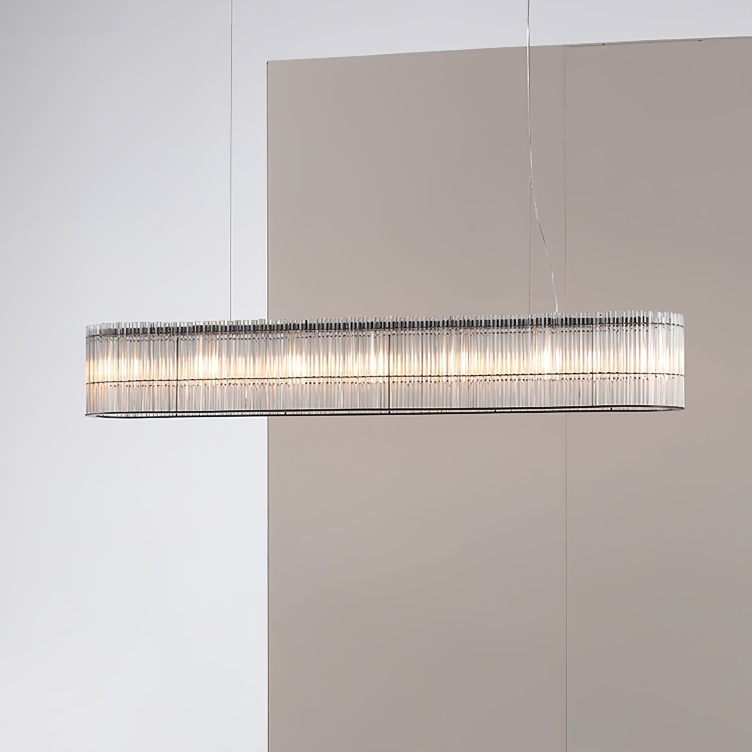 Lustra Suspension en Verre Tube Anneau Moderne Luxe