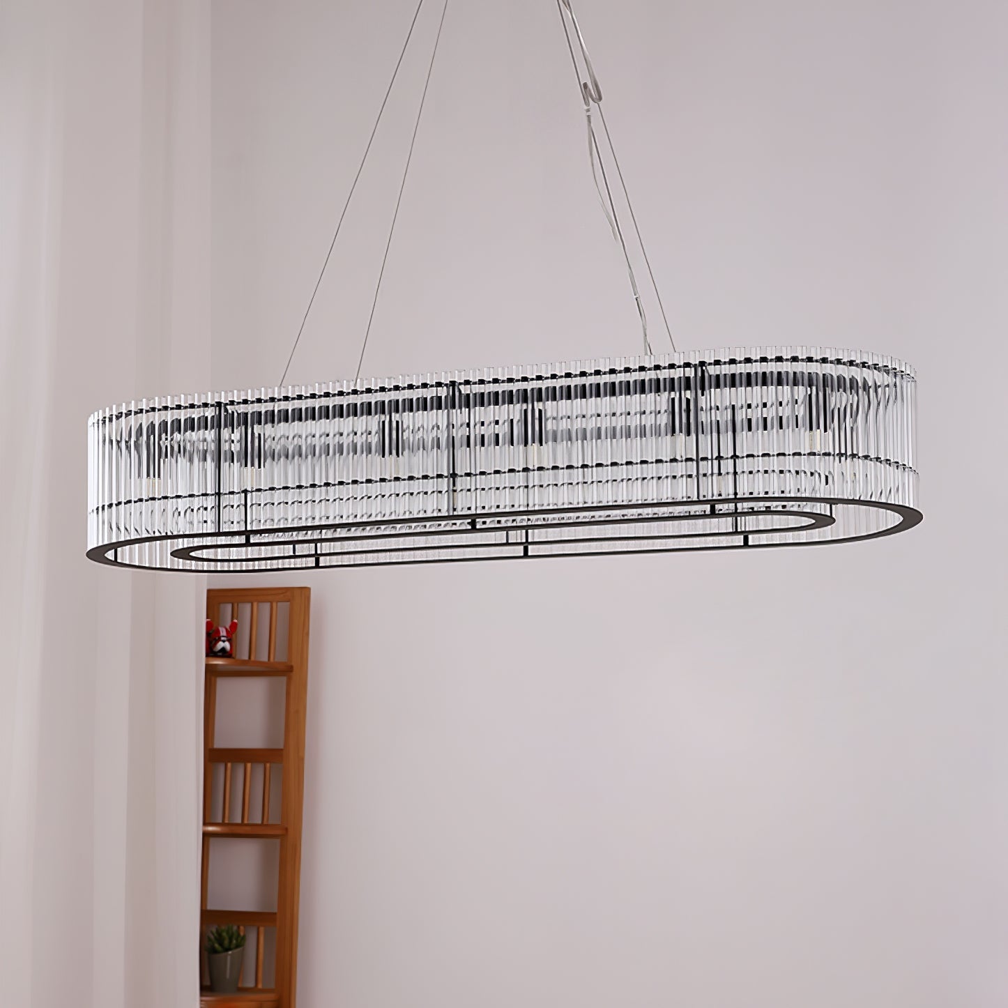 Lustra Suspension en Verre Tube Anneau Moderne Luxe