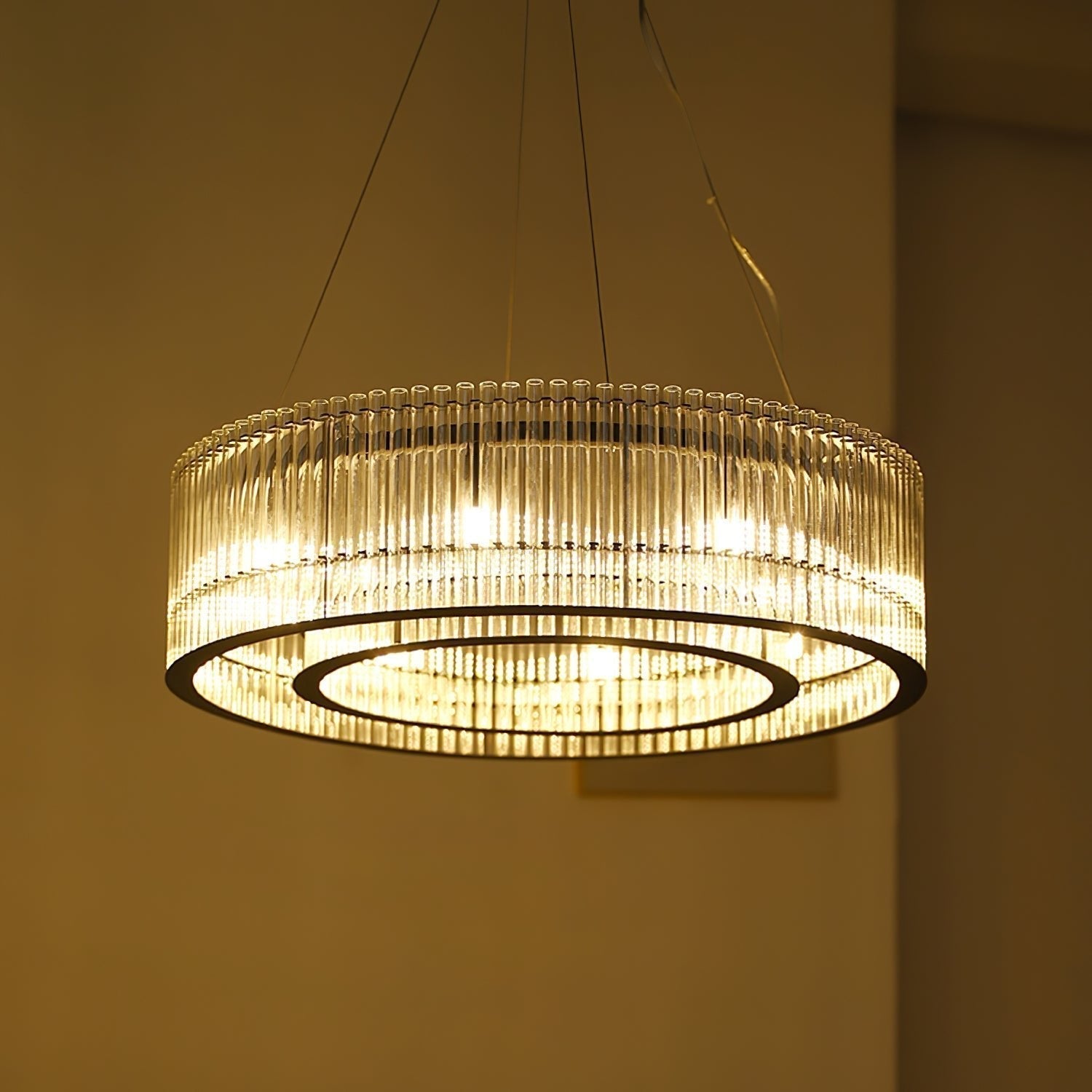 Lustra Suspension en Verre Tube Anneau Moderne Luxe
