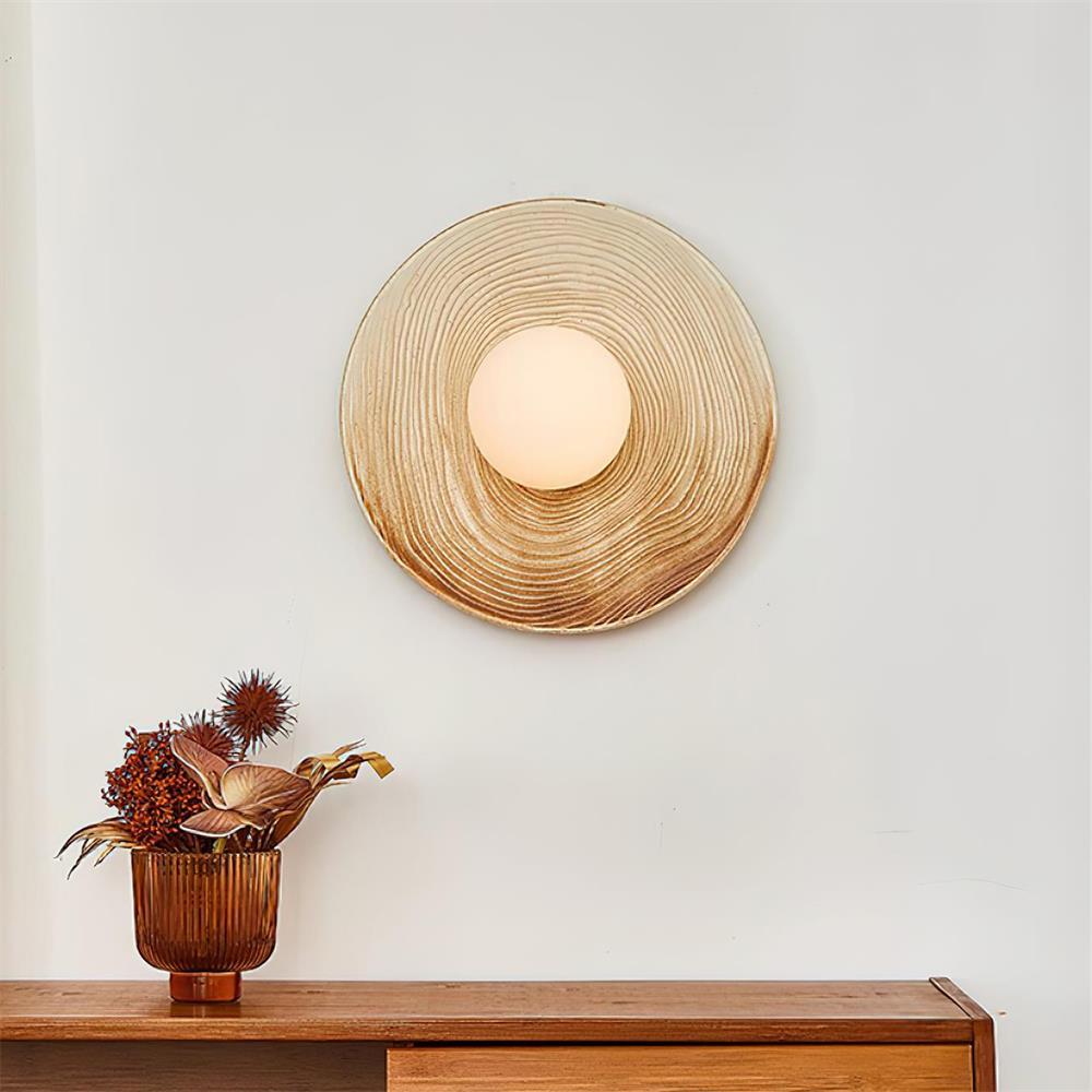Applique Murale en Céramique Texturée Avec Accents en Bois pour Entrées Modernes