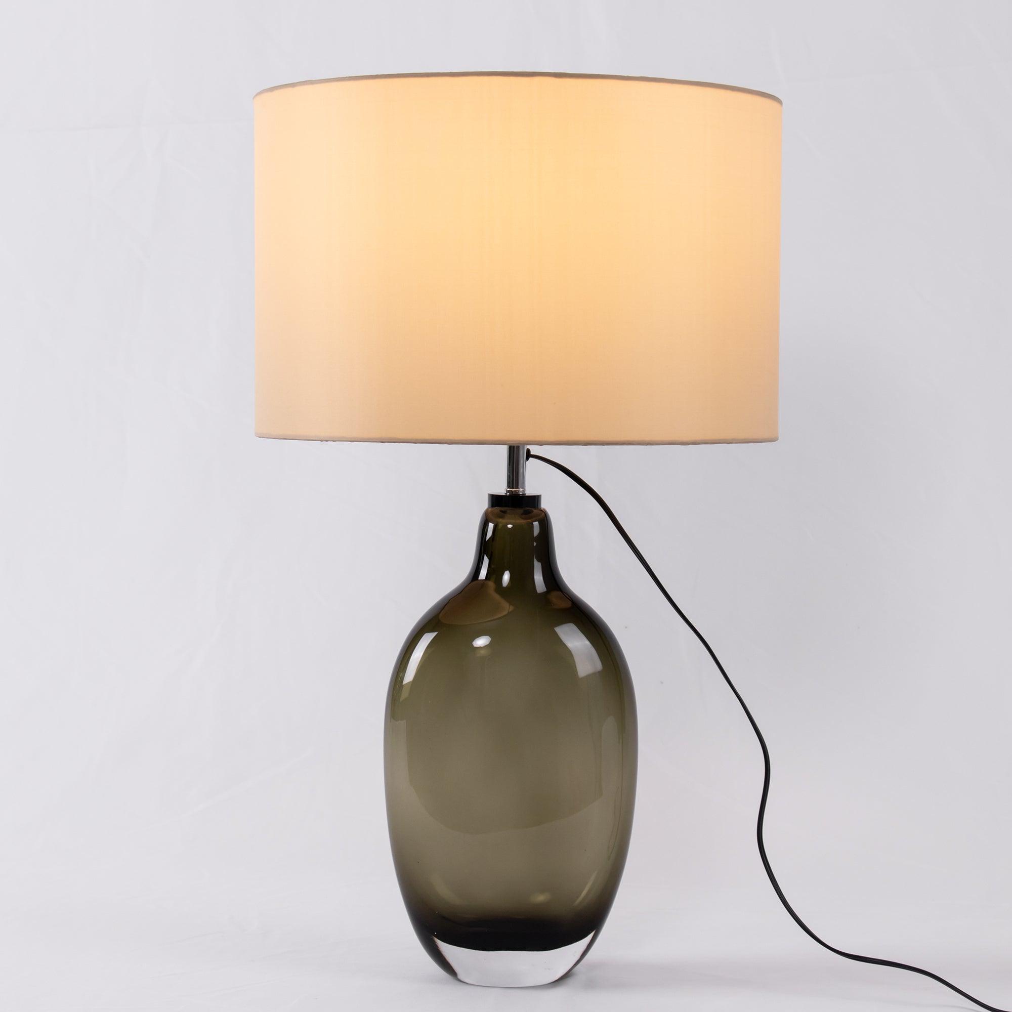 Otheain Lampe de Table en Cristal et Tissu