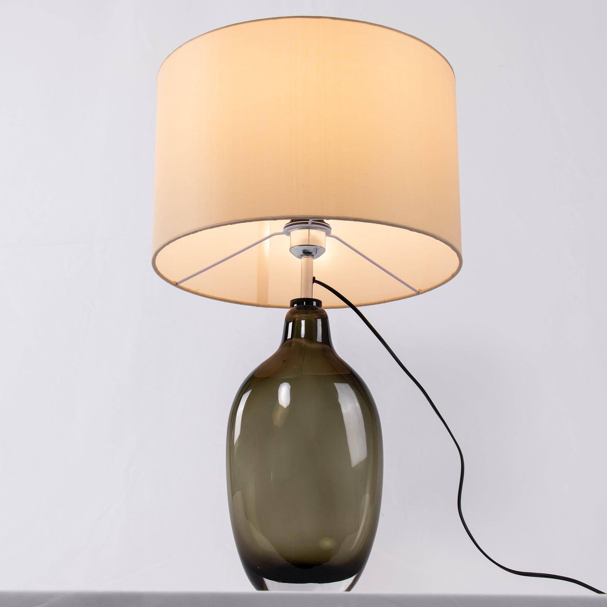 Otheain Lampe de Table en Cristal et Tissu