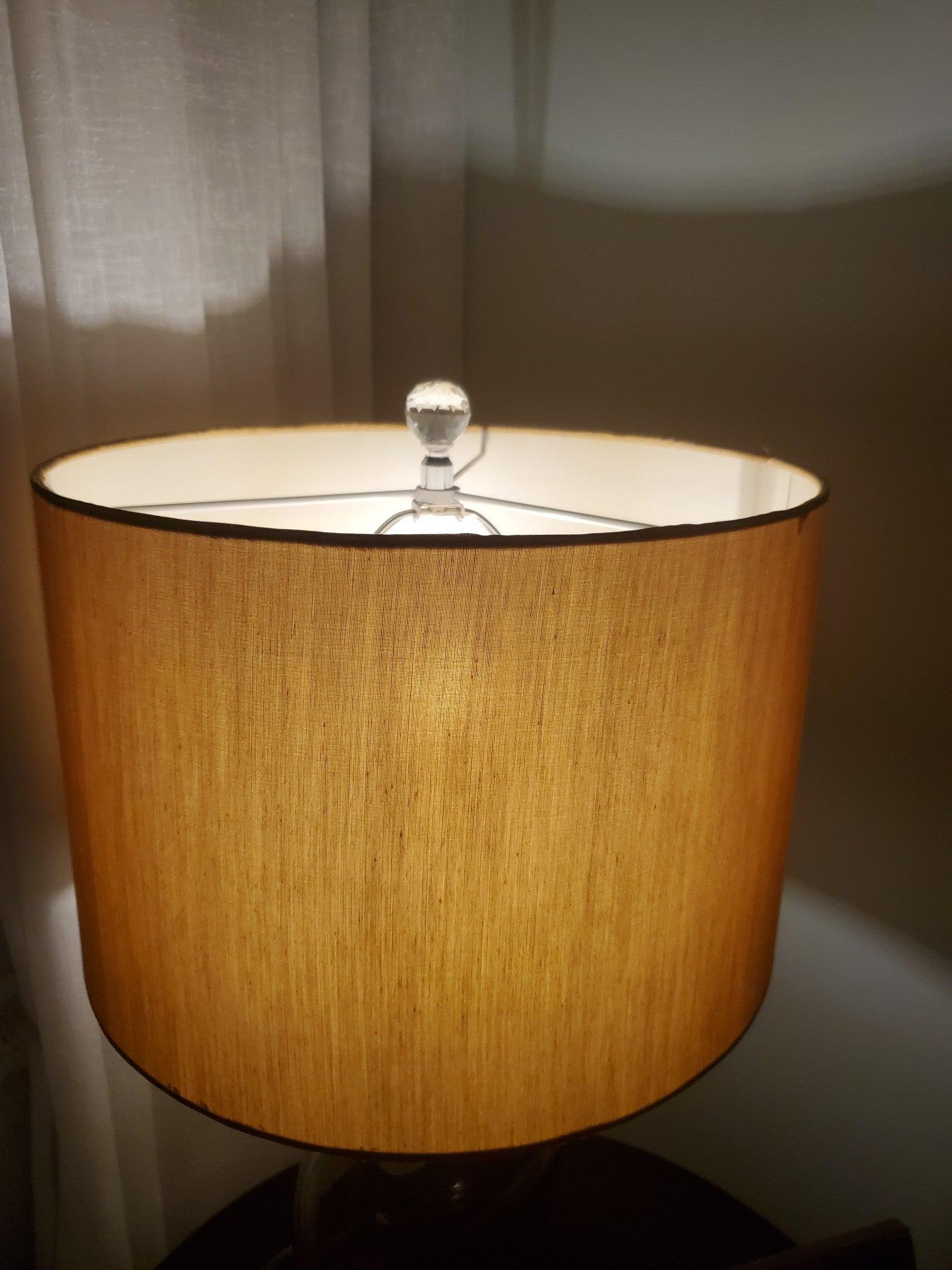 Otheain Lampe de Table en Cristal et Tissu