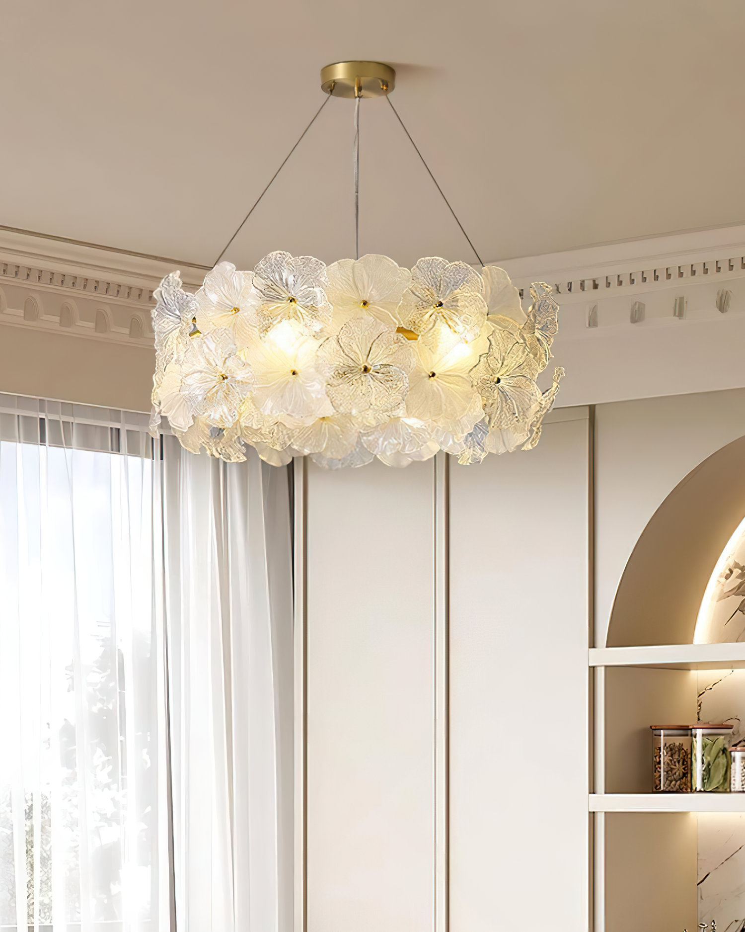 Glezen Lustre Verre Pétale Floral