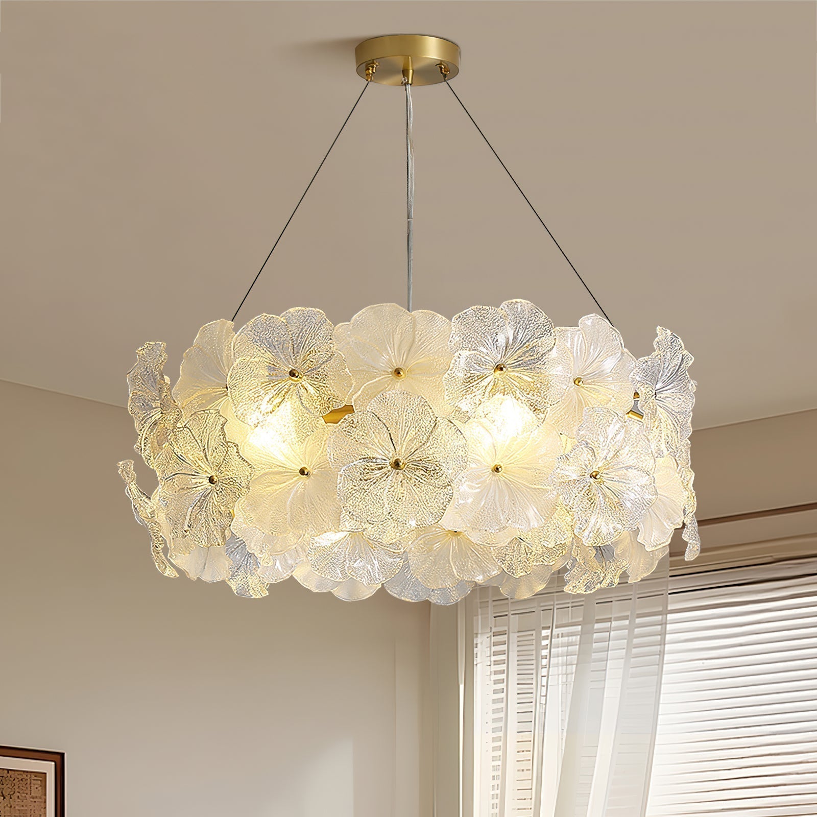 Glezen Lustre Verre Pétale Floral