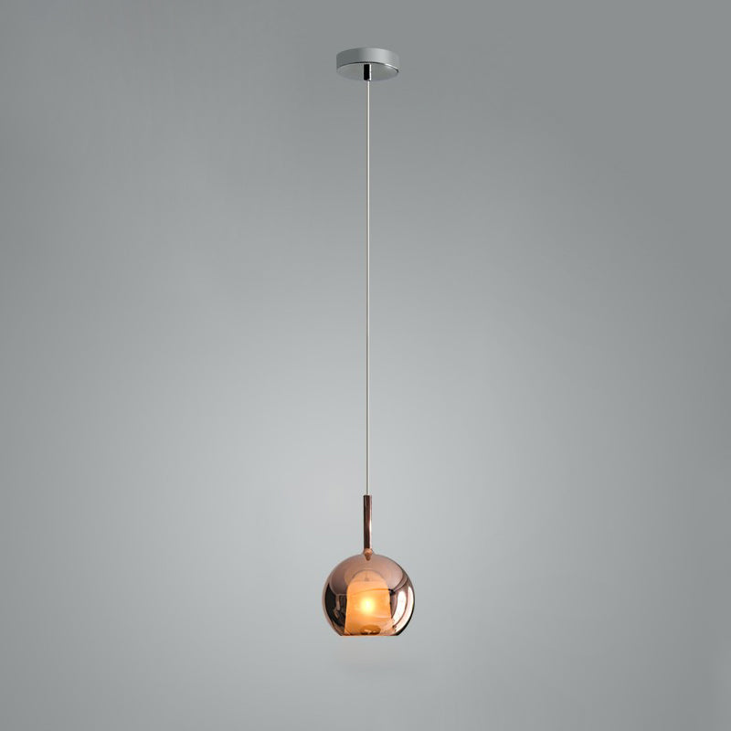 Lustra Suspension en Verre Fumé Rond