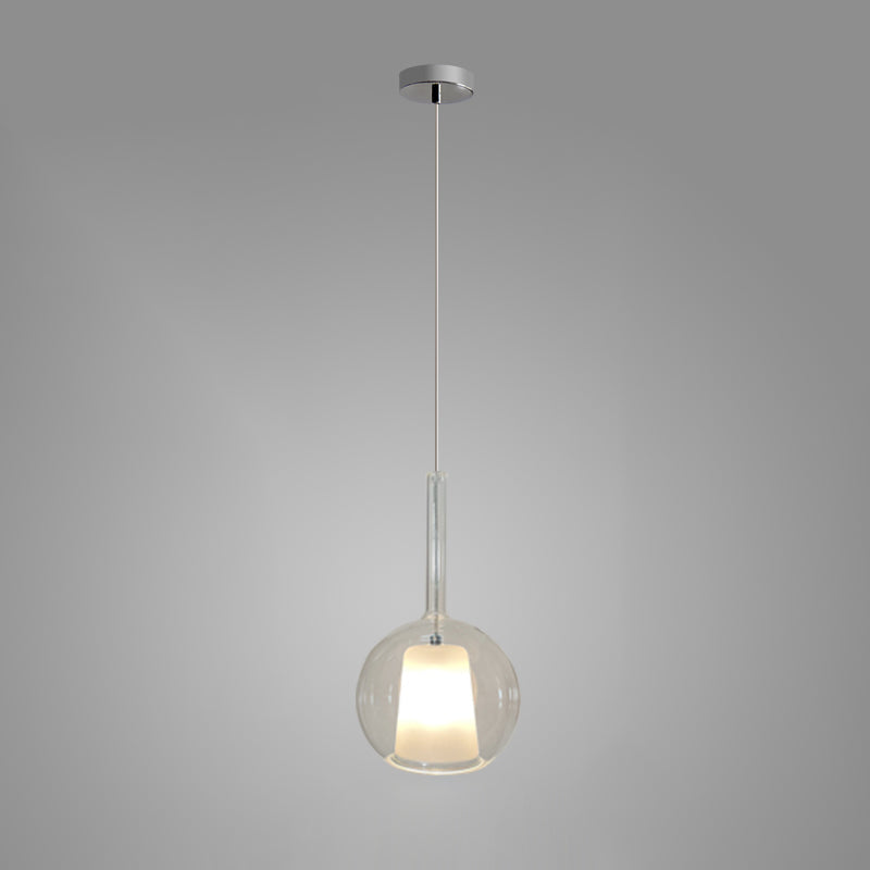 Lustra Suspension en Verre Fumé Rond