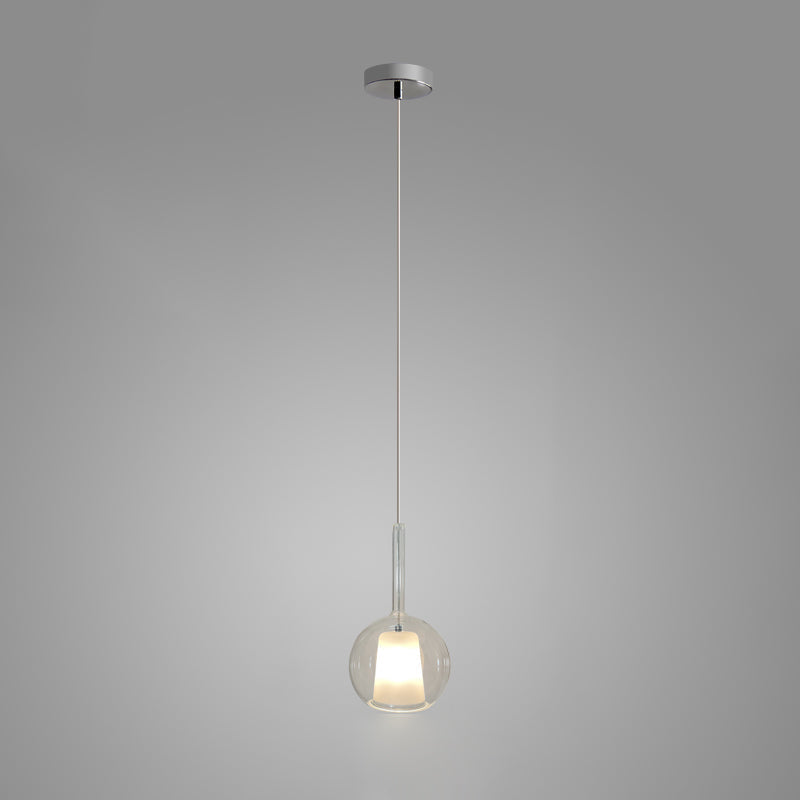 Lustra Suspension en Verre Fumé Rond