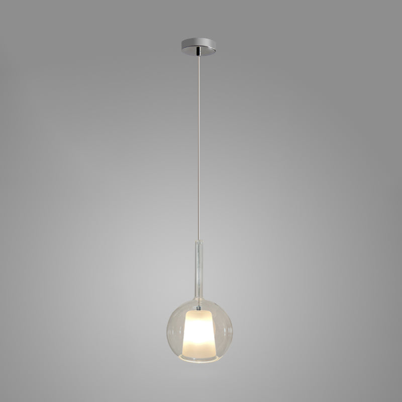 Lustra Suspension en Verre Fumé Rond