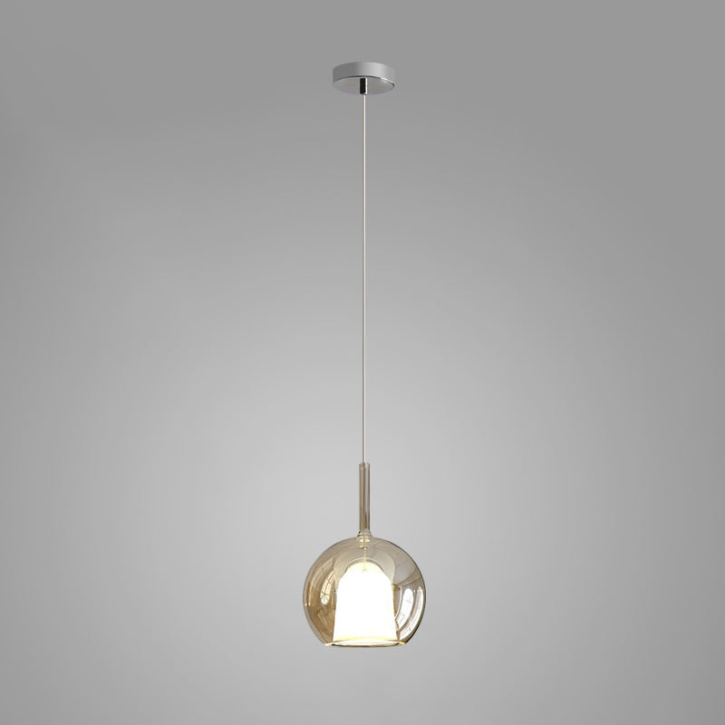 Lustra Suspension en Verre Fumé Rond