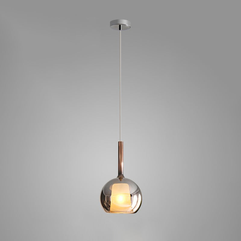 Lustra Suspension en Verre Fumé Rond