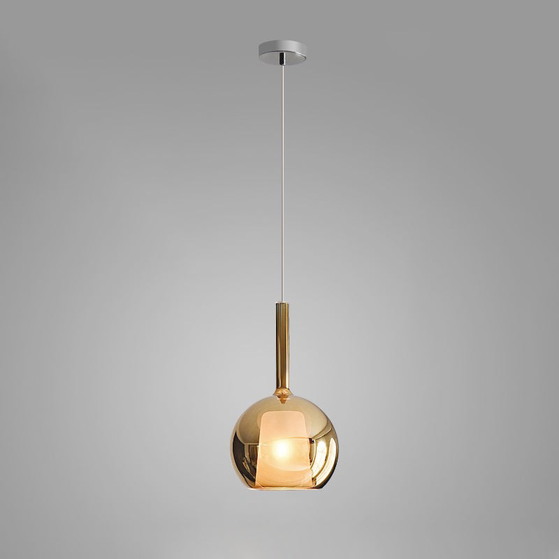 Lustra Suspension en Verre Fumé Rond
