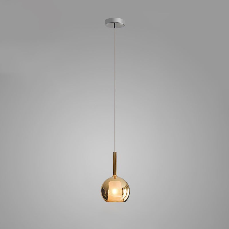 Lustra Suspension en Verre Fumé Rond