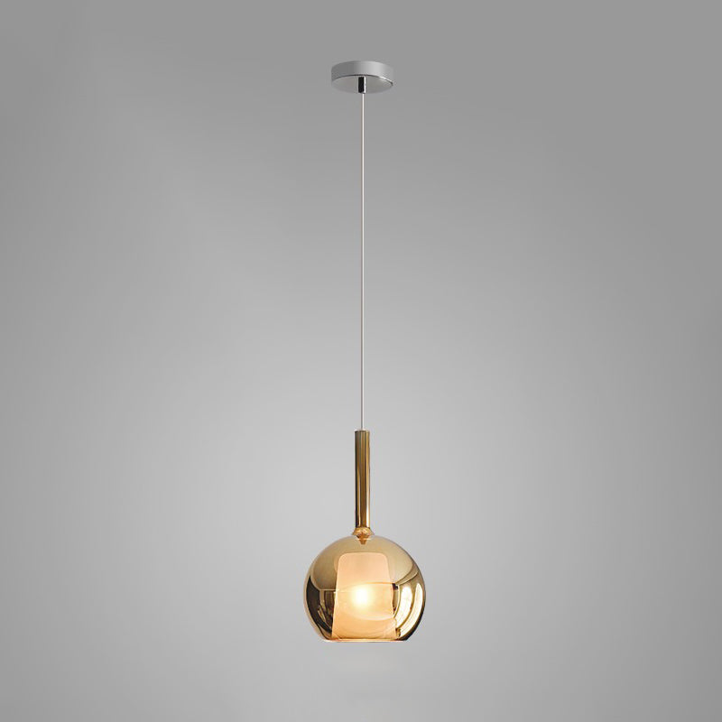 Lustra Suspension en Verre Fumé Rond