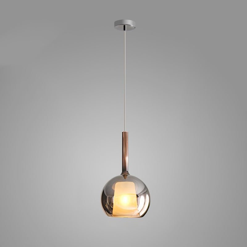 Lustra Suspension en Verre Fumé Rond