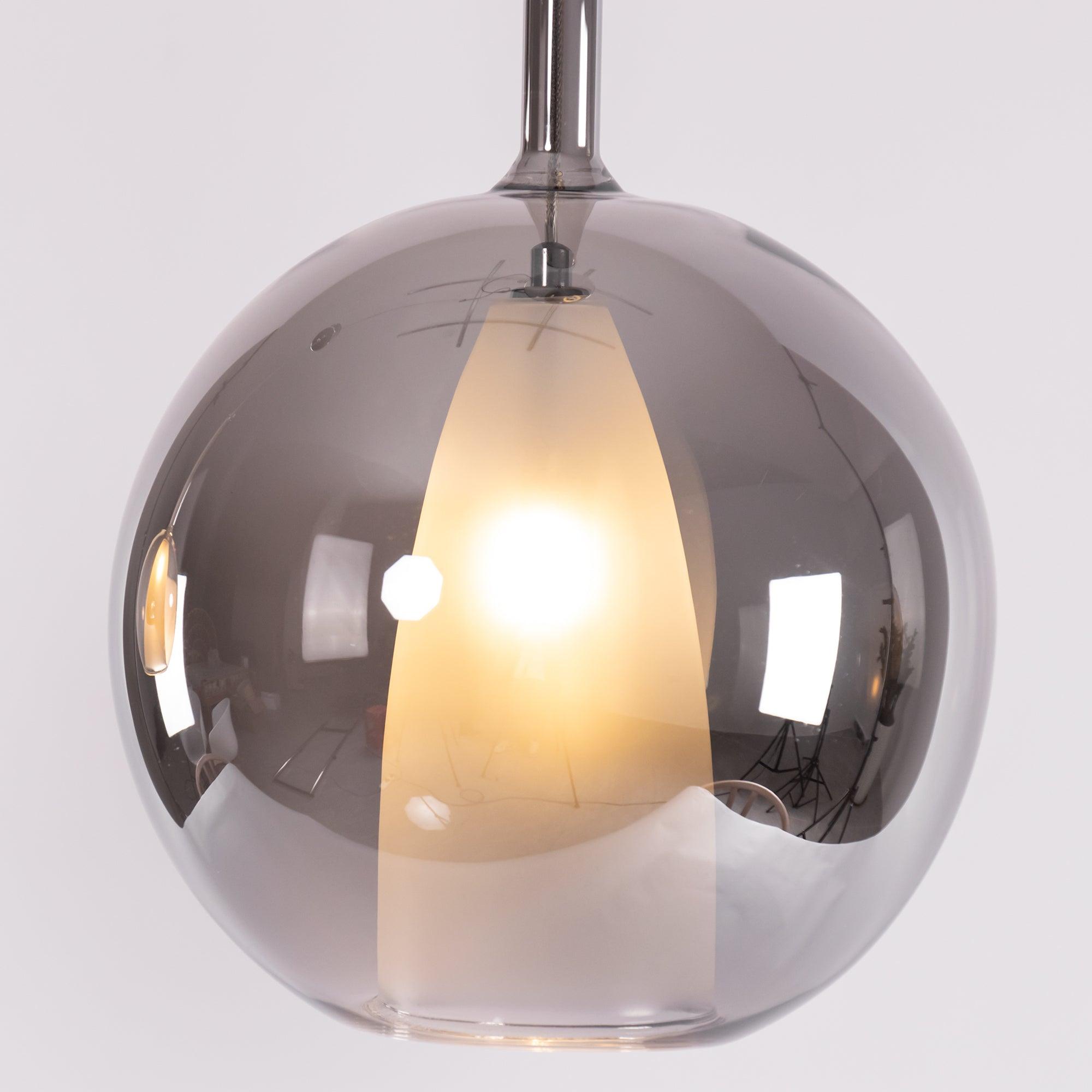 Lustra Suspension en Verre Fumé Rond