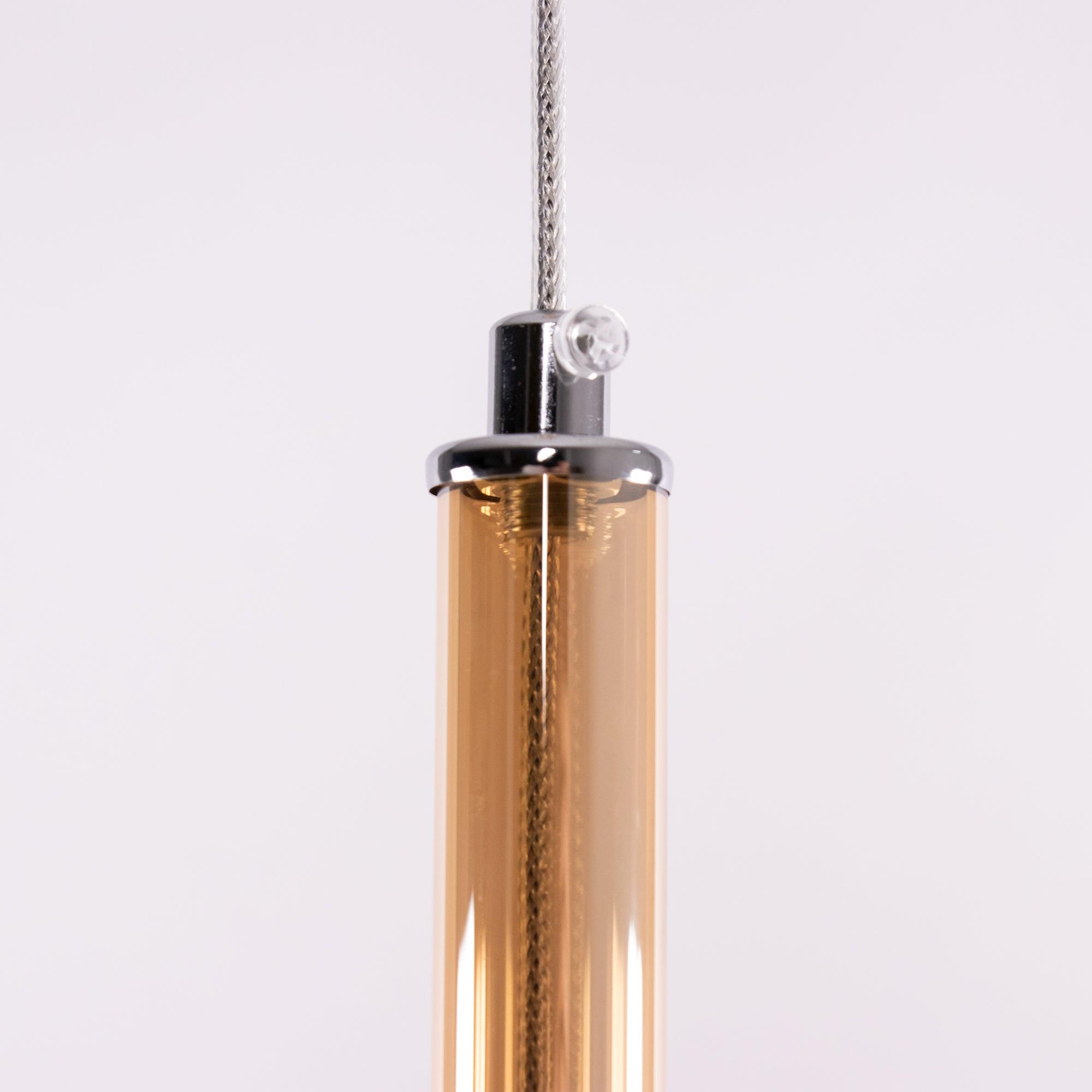 Lustra Suspension en Verre Fumé Rond